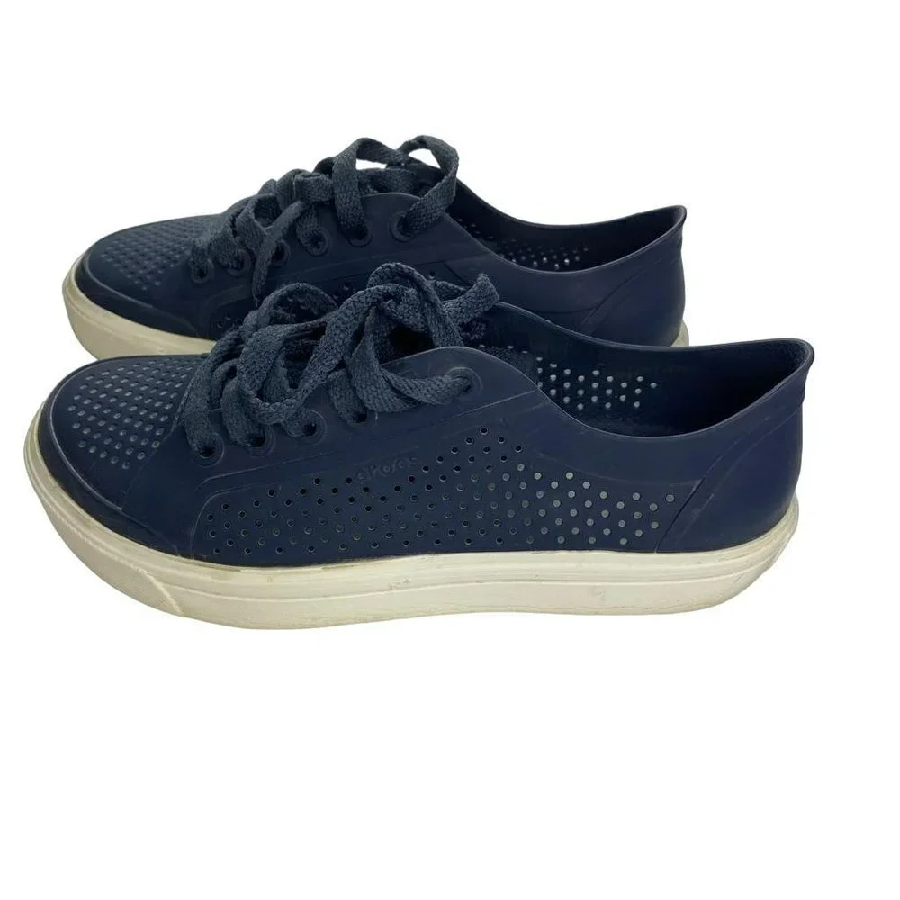CROCS Citilane Roka Blue & White Sneakers Women's Size‎ W6 Shoes Lace-Up